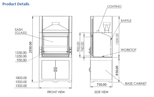 pp fume hood details