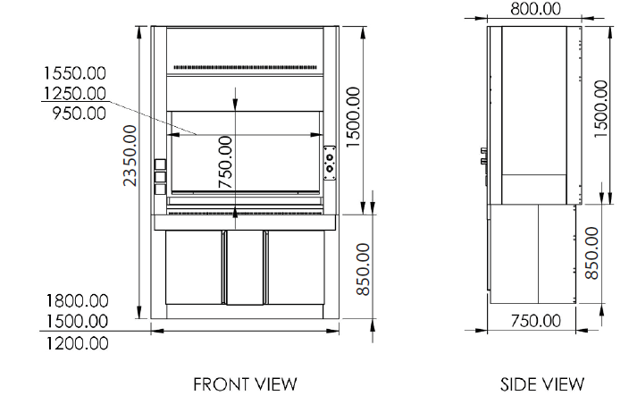 stainless steel fume hoods